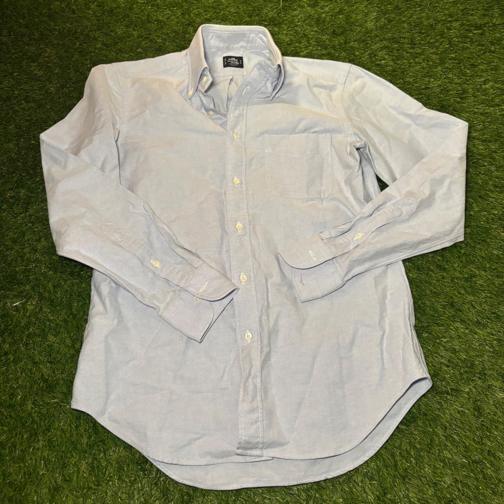 Maker's Shirt Kamakura 400 Madison Blue Oxford Button Down Slim Fit 15.5 34.3